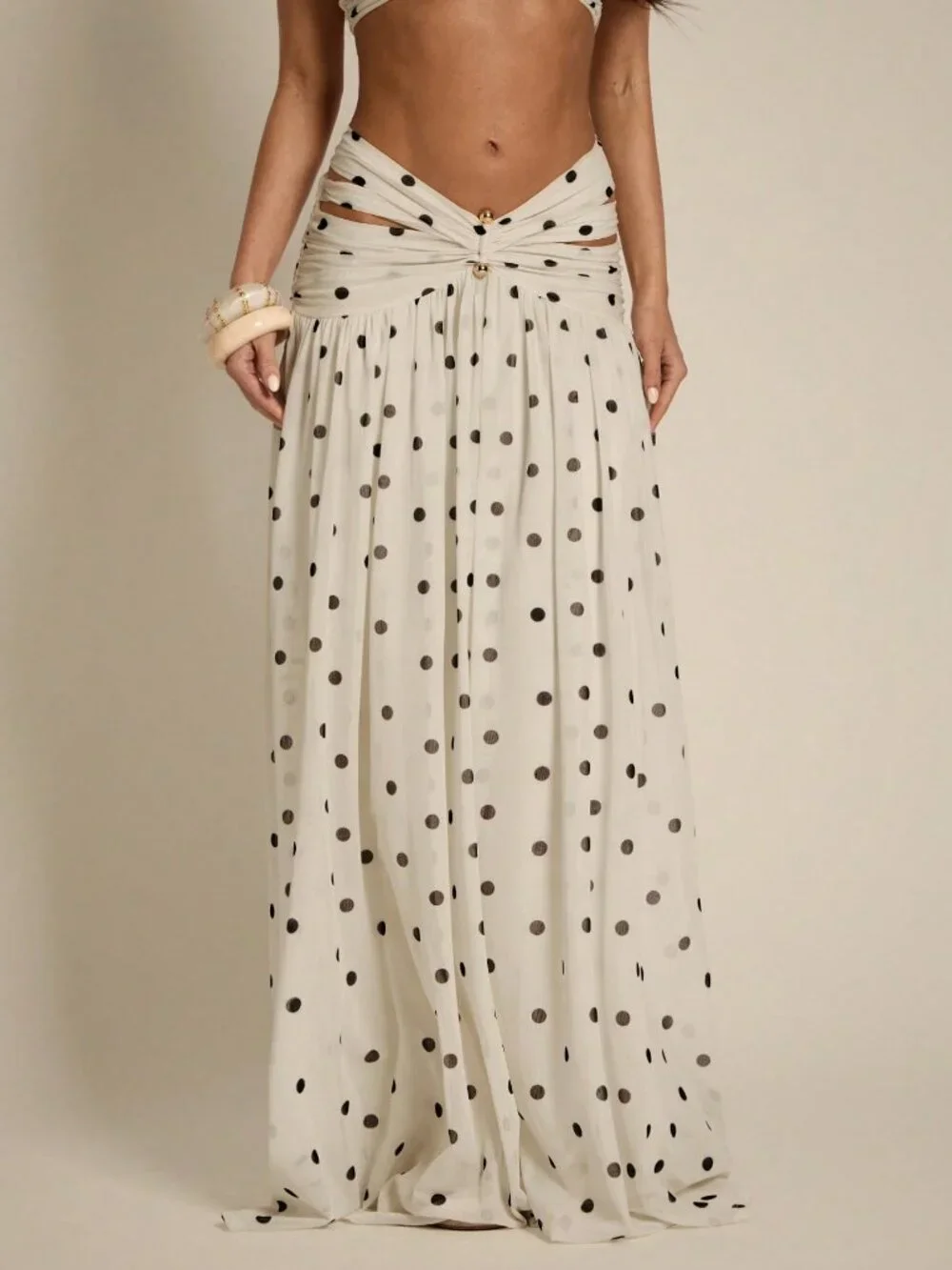 Polka Dot Women's Sexy Flowy Skirt - Picture 4 of 6